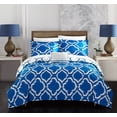 thumbnail image 1 of Chic Home Asya 6-Piece Reversible Geometric Duvet Cover Set, Twin X-Long, Blue, 1 of 6