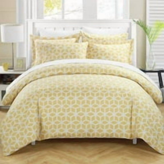Chic Home Avaline 3 Piece Duvet Cover Set Geometric Diamond Print Design Bedding Zipper Closure