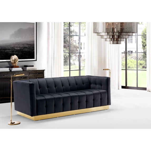 Chic Home Aviv Velvet Upholstered Channel-Quilted Single Sofa