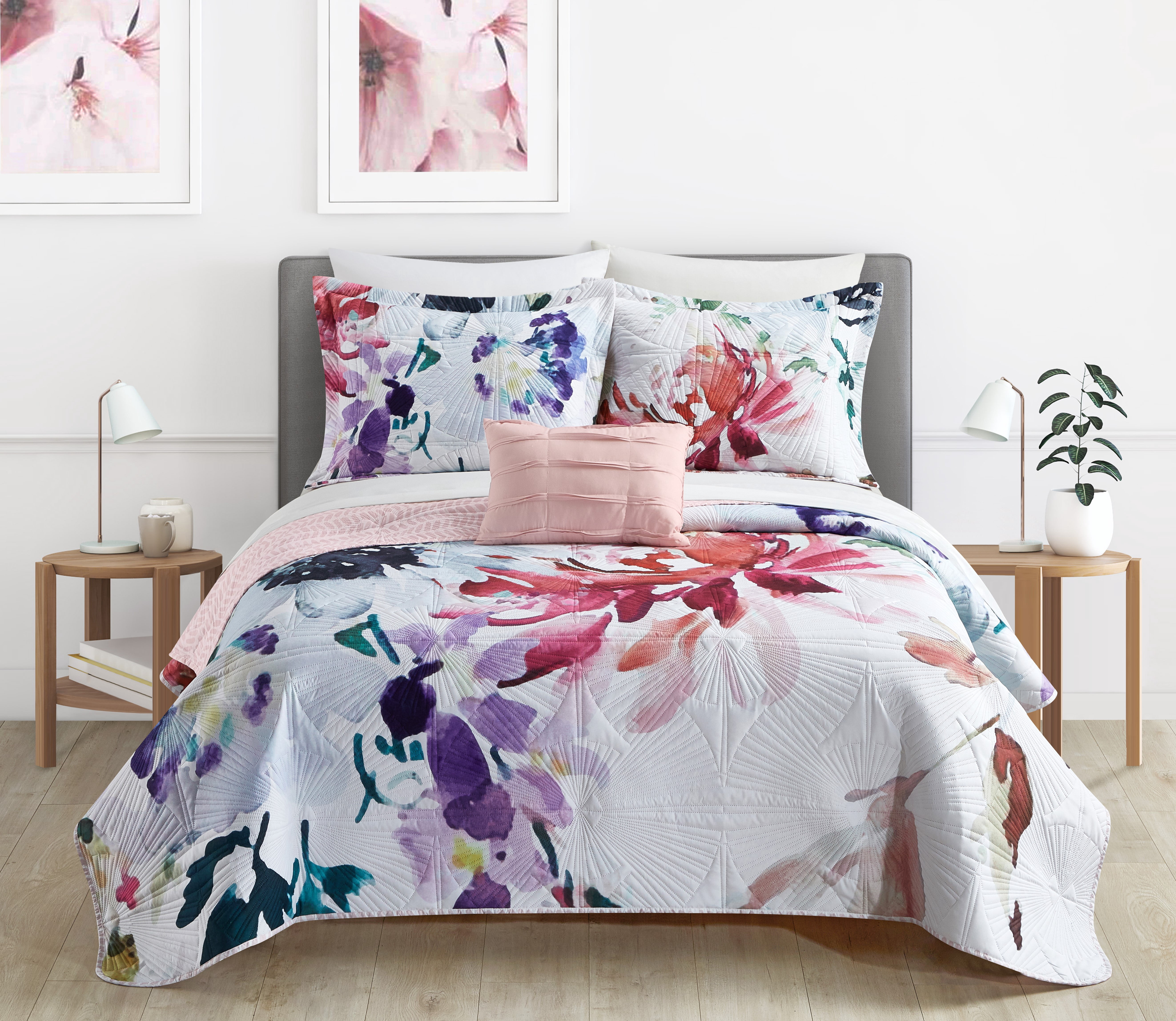 Chic Home Ayesha 11-Piece Floral Comforter, King, Black