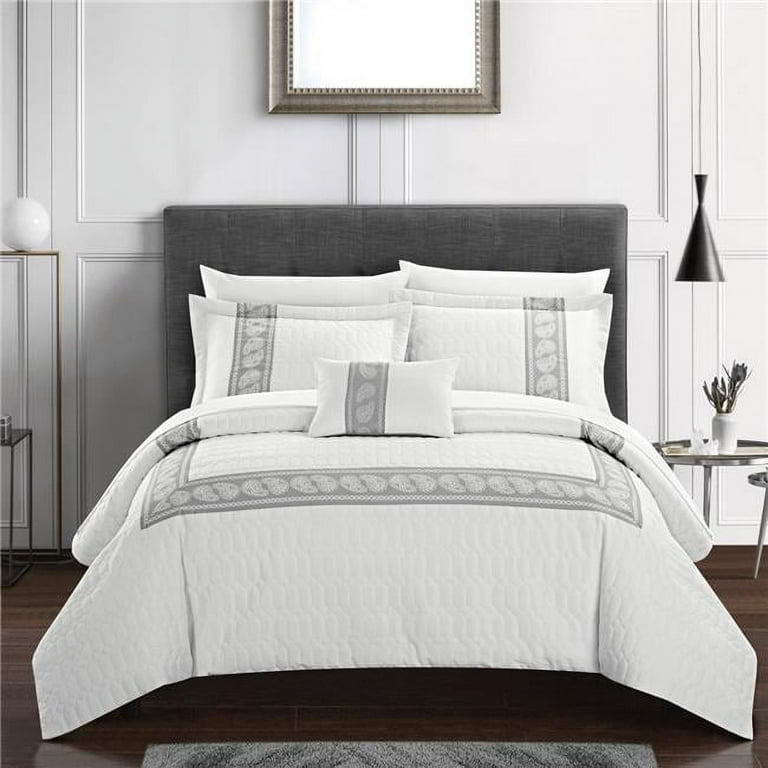 Chic Home BCS10865-US 8 Piece Camden Comforter Set - White&
