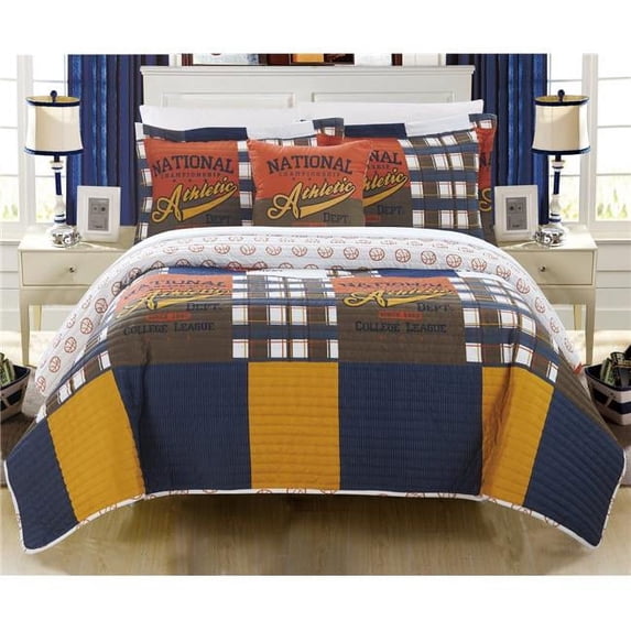 Chic Home BQS16034-US 3 Piece Iverson Reversible Quilt Set - Multi Color, Twin & Twin XL Size