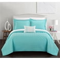 thumbnail image 1 of Chic Home BQS19905-BIBTR-US Twin Size Shaela Interlaced Vine Pattern Quilted Bed in a Bag Cover Sheet Set, Aqua - 6 Piece, 1 of 1