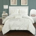 thumbnail image 1 of Chic Home Benedict 4-Piece Pleated Duvet Cover Set, Queen, White, 1 of 2