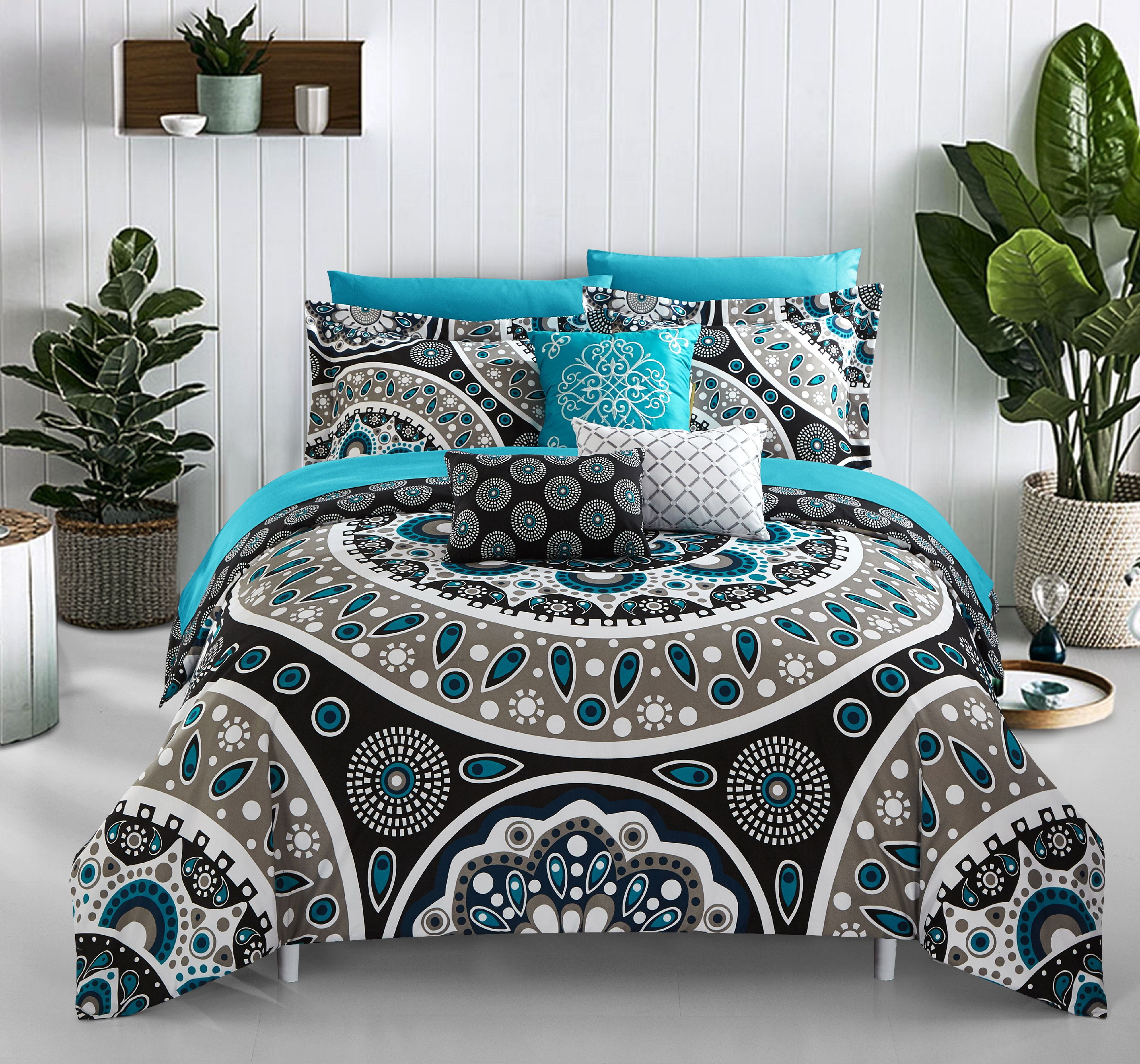 King Black Microfiber Reversible Bed in a Bag Set