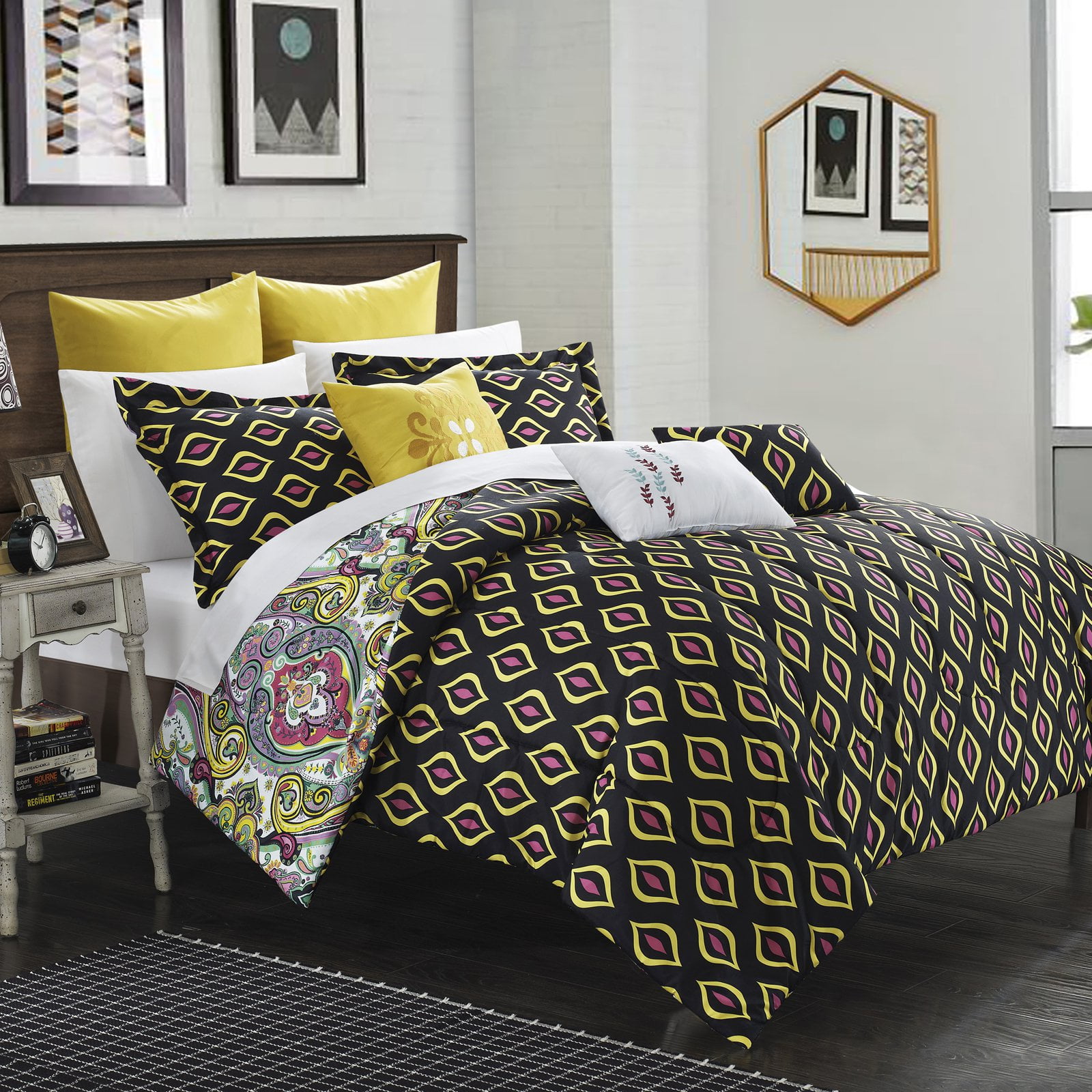 Chic Home Bombay 8Piece Reversible Patterned Comforter Set, King