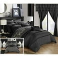 thumbnail image 1 of Chic Home CS0747-US Pinch Pleated Design Reversible Geometric Pattern Comforter Set with Sheets, Window Treatments & Decorative Pillows - Queen - 20 Piece, 1 of 1