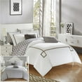 thumbnail image 1 of Chic Home CS2947-US Sandrine Contemporary Greek Key Embroidered Reversible Bed in a Bag Comforter Set with Sheets - Grey - Queen - 9 Piece, 1 of 1