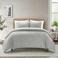 thumbnail image 1 of Chic Home Cassidy 7-Piece Striped in Quilt Set, Queen, Gray, 1 of 6