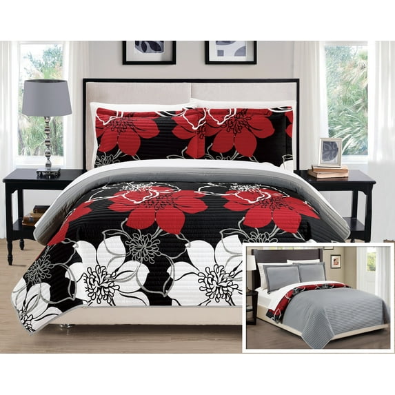 Chic Home Chase 2-Piece Abstract Quilt Set, Twin, Black