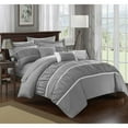 thumbnail image 1 of Chic Home Cheryl 10 Piece Comforter Set Complete Bed in a Bag Pleated Ruched Ruffled Bedding with Sheet Set And Decorative Pillows Shams Included, King Teal, 1 of 10