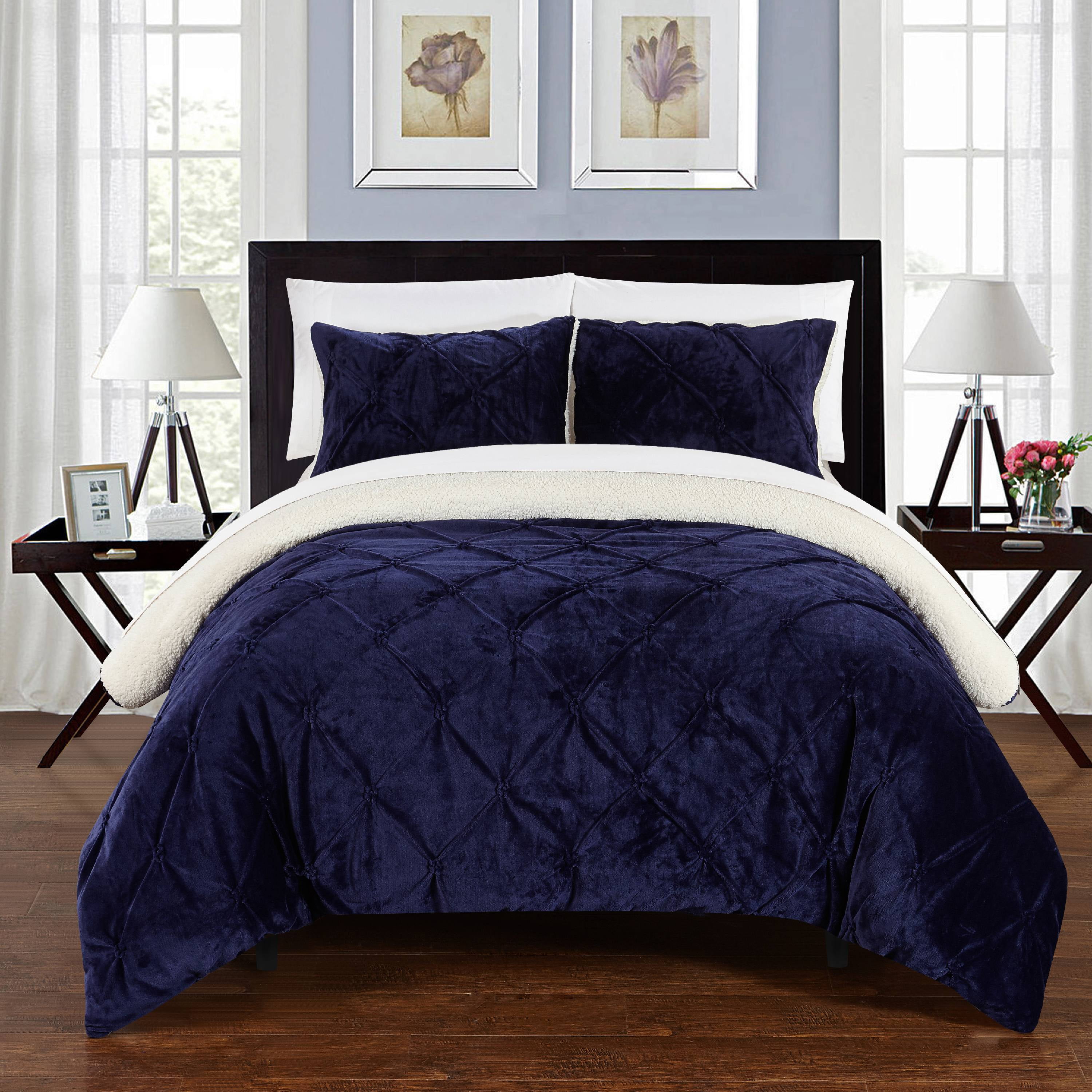 Navy sherpa comforter hot sale