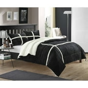Chic Home Chiron 7-Piece Solid Comforter Set, King, Black