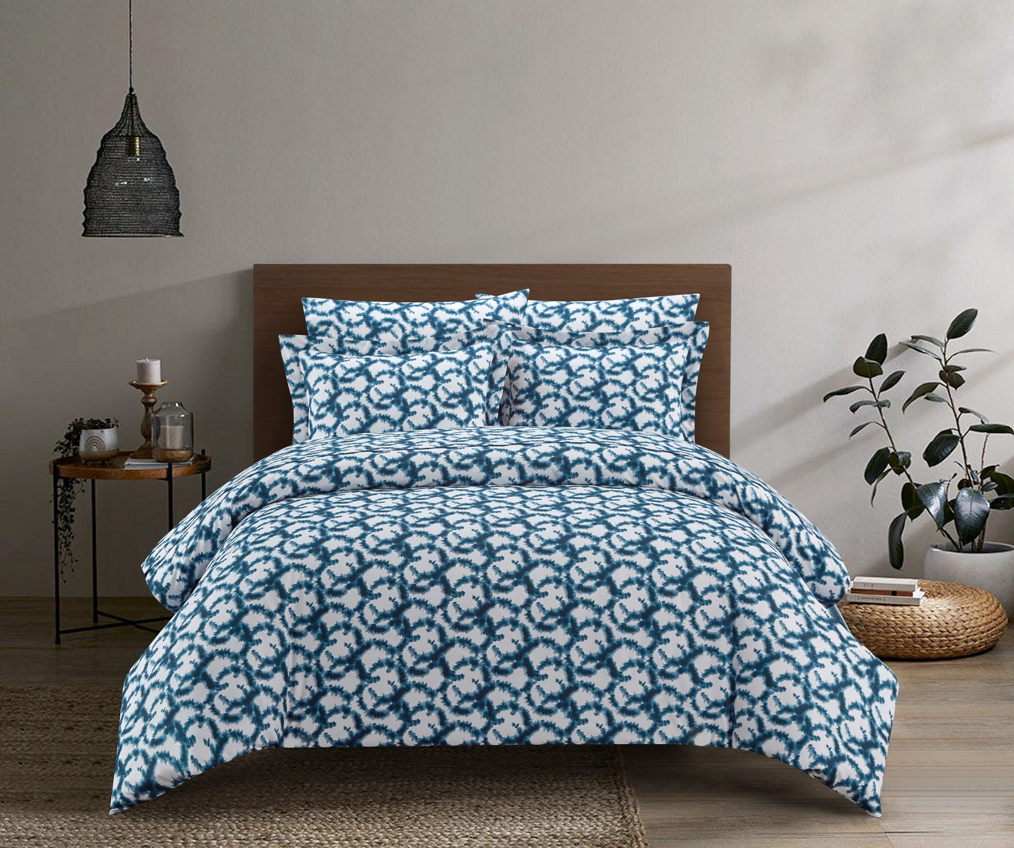Chic Home Chrisley Duvet Cover Set Contemporary Watercolor Overlapping Rings Pattern Print
