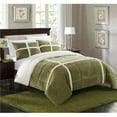 thumbnail image 1 of Chic Home  Cindy Mink Sherpa Lined Comforter Set Sheets - Green - Queen - 7 Piece, 1 of 4