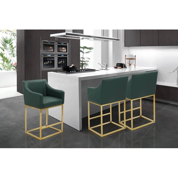 Chic Home Cordele Chair PU Leather Upholstered Slope Arm Counter Stool