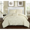 thumbnail image 1 of Chic Home  4 Piece Yvonne Pinch Ruffled & Pleated Complete King Duvet Cover Set with Beige Shams & Decorative Pillows, 1 of 1