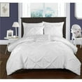 thumbnail image 1 of Chic Home DS2448-US 4 Piece Yvonne Duvet Ruffled Pinch Pleat Design Cover Set, White - Queen, 1 of 1