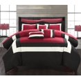 thumbnail image 1 of Chic Home Darren 10-Piece Luxury Color Block Comforter Set King, Red, 1 of 2