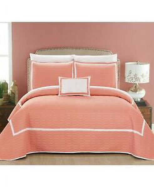 Chic Home Design Mesa 8-Piece Coral King Quilt Set, Coral