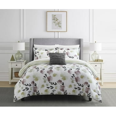 Chic Home Devlen 4-Piece Reversible Floral Comforter Set, King, Green