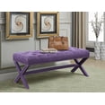thumbnail image 1 of Chic Home Dianna Neo Traditional Linen X-Leg Bench, 1 of 5