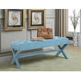 thumbnail image 1 of Chic Home Dianna Neo Traditional Linen X-Leg Bench, 1 of 5