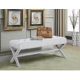thumbnail image 1 of Chic Home Dianna Neo Traditional Linen X-Leg Bench, 1 of 5