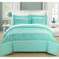 thumbnail image 1 of Chic Home Elizabeth 7-Piece Ruched Duvet Cover Set, Queen, Aqua, 1 of 2