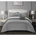 thumbnail image 1 of Chic Home Emery 7 Piece Comforter Set Casual Country Chic Pleated Bed in a Bag - Sheet Set Decorative Pillows Sham Included - Twin 66x90", Grey, 1 of 7