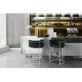 thumbnail image 1 of Chic Home Emery Bar Stool Velvet Upholstered Chrometone Base, Black, 1 of 5