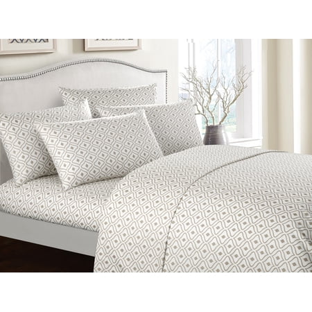 Chic Home Fawn 4-Piece Geometric Sheet Set, Twin, Beige