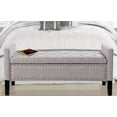 thumbnail image 1 of Chic Home Federick Linen Modern Contemporary Button Tufted with Silver Nail heads Deco on Frame Storage Lid can stop at any position Bench, Light Grey, 1 of 2