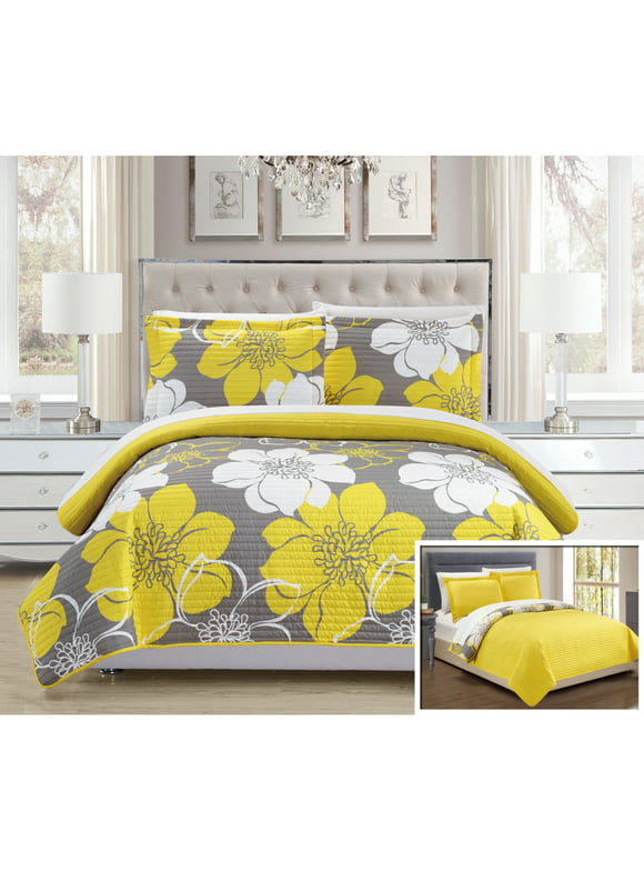 Chic Home Floral Printed Quilt Set, Multiple Colors