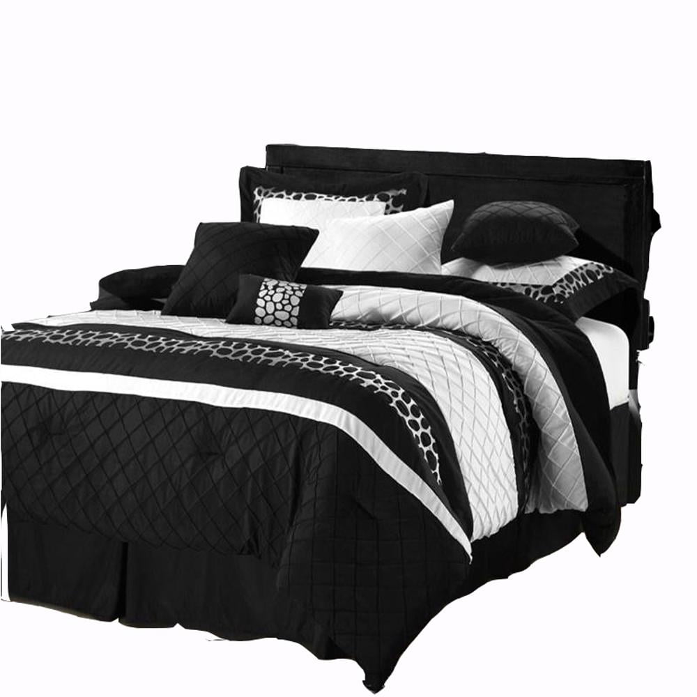 Chic Home Florence Black & White Comforter Bed In A Bag Set King 8
