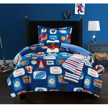 Chic Home Fun Camp 5-Piece Graphic Comforter Set, Full, Blue