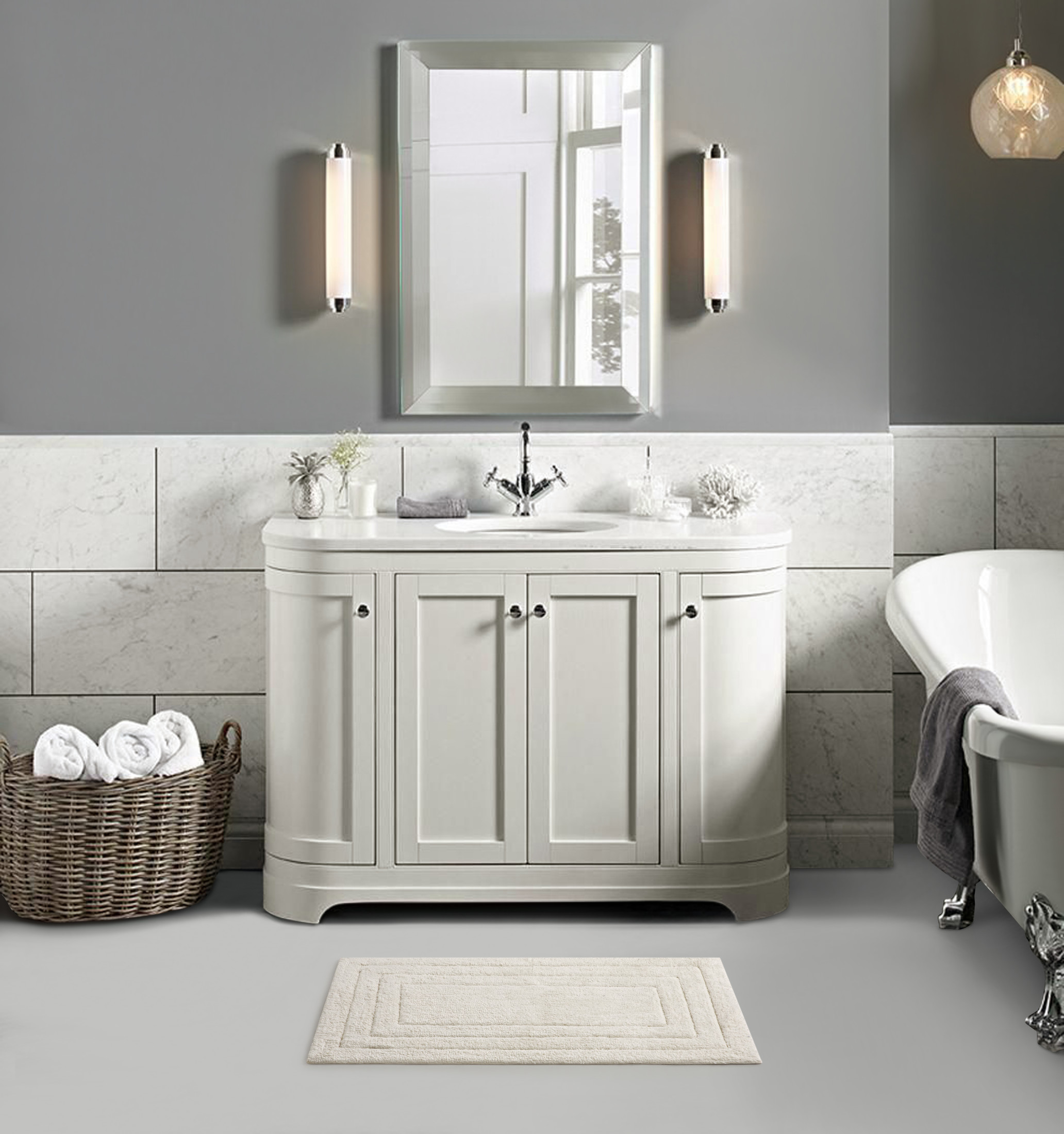 Chic Home Gianluca White 24 X 40 Inch Bath Rug - Walmart.com