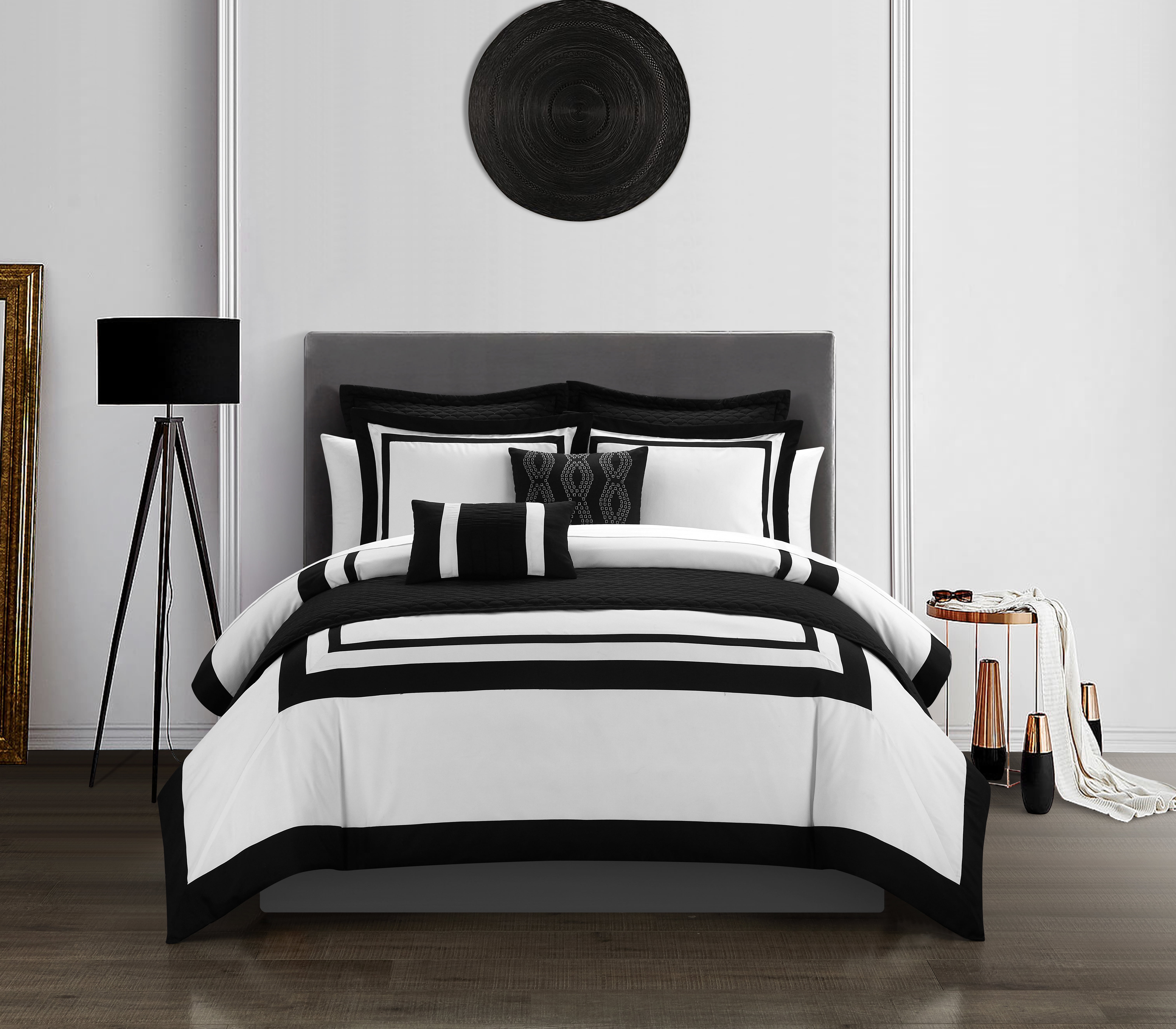 Chic Home Golda 9-Piece Color Block Comforter Set - Twin - Walmart.com