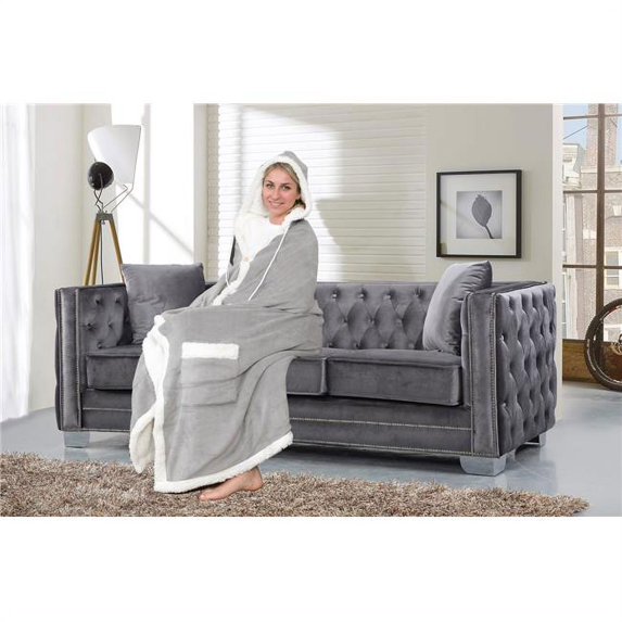 Chic Home HS3828 51 x 71 in. Hazel Snuggle Hoodie Animal Print Robe Super Soft Blanket with 2 Pockets Hood Button Closure - Camel