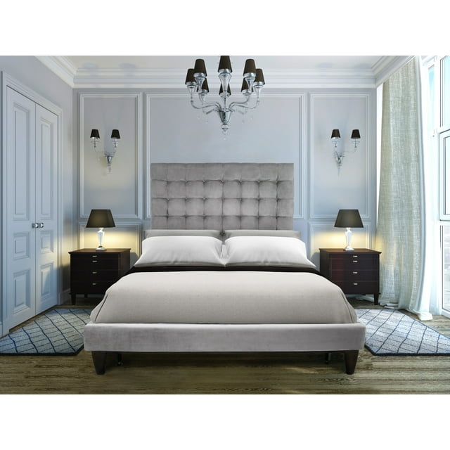 Chic Home Handel Bed Frame with Headboard Velvet Upholstered