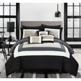 thumbnail image 1 of Chic Home Heldin 10-Piece Reversible Color Block, Geometric Comforter Set, King, Black, 1 of 2