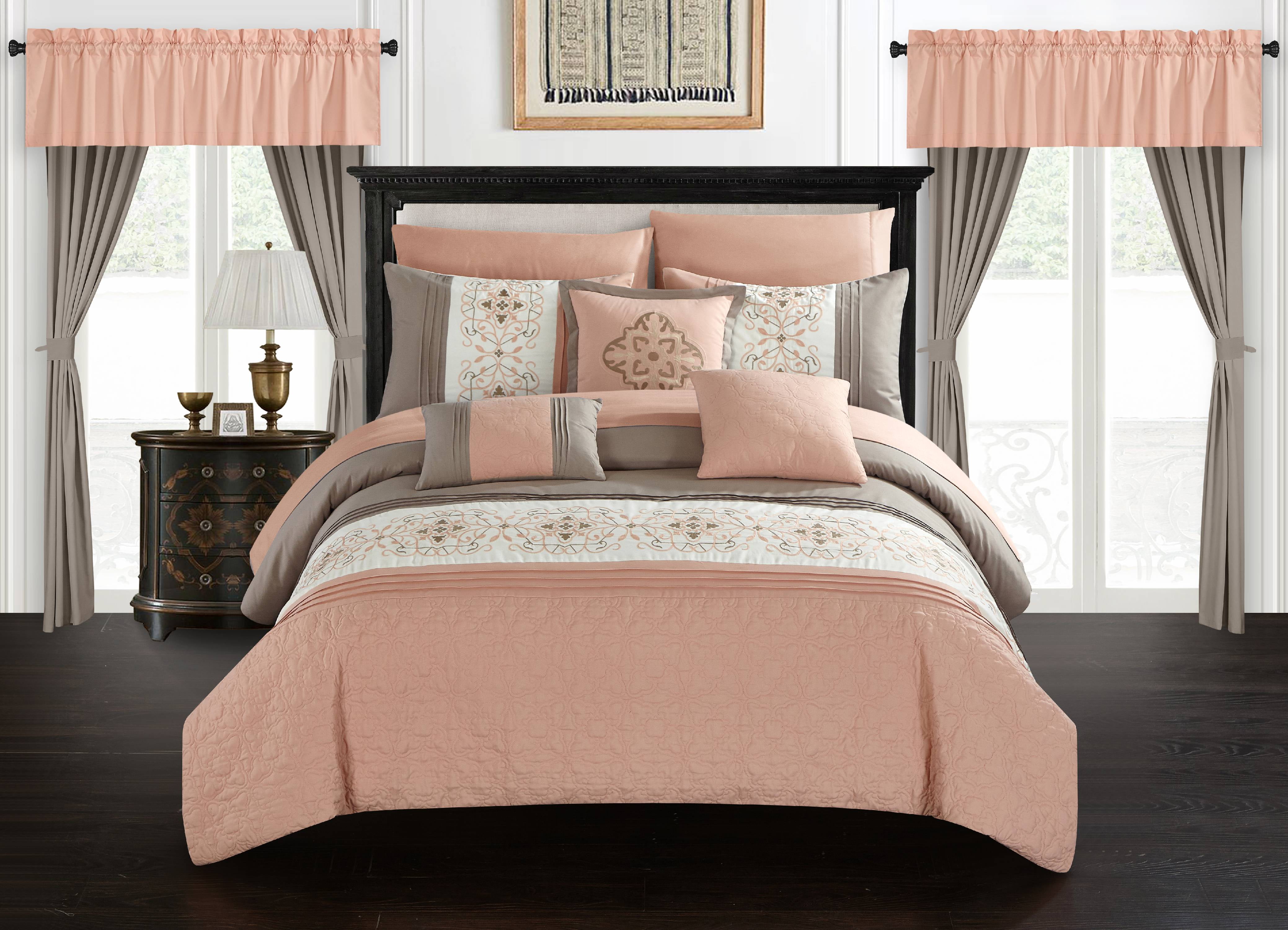 Chic Home Herta 20 Piece Color Block Embroidered Comforter Set