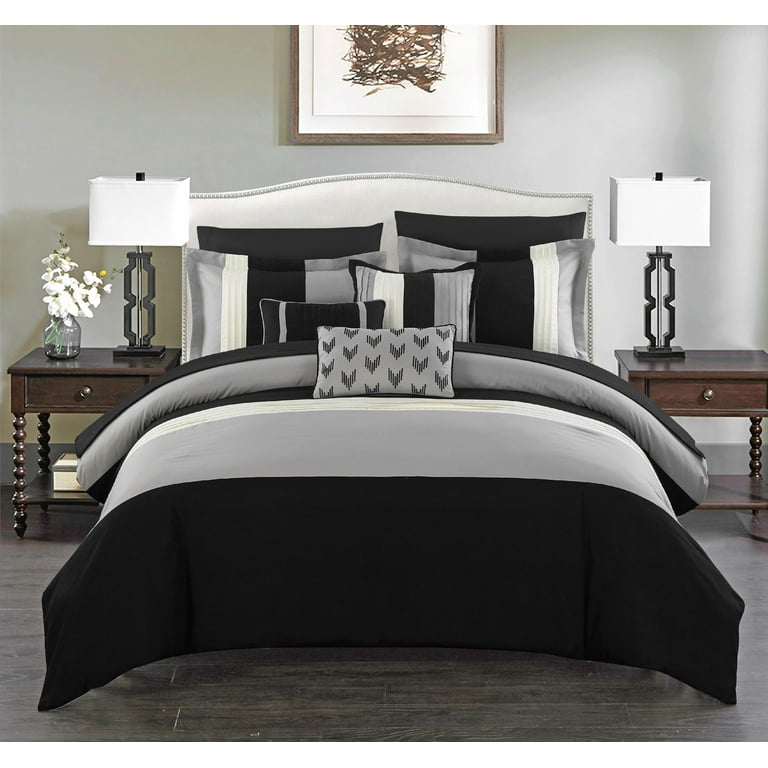Chic home hester 10 piece comforter set bed sale in a bag bedding