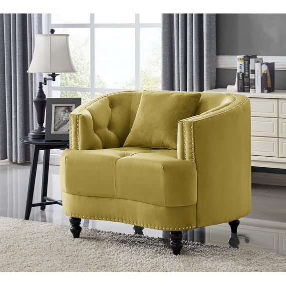 Chic Home Holly Club Chair, Gold and Black