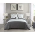 thumbnail image 1 of Chic Home Ira 8-Piece Floral Color Block Bed in a Bag Comforter Set, Queen, Gray, 1 of 2