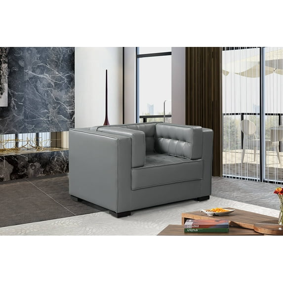 Chic Home Jasper Accent Club Chair PU Leather Upholstered Tufted