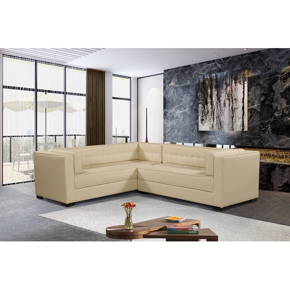 Chic Home Jasper Left Facing Sectional Sofa PU Leather Upholstered