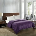 thumbnail image 1 of Chic Home Javia 1-Piece Solid Color Fleece Blanket, Full/Queen, Plum, 1 of 3
