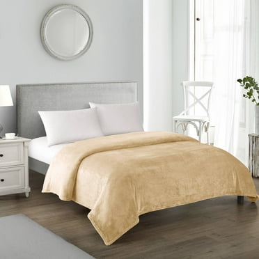 Chic Home Javia 1-Piece Solid Color Fleece Blanket, King, Camel