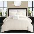 thumbnail image 1 of Chic Home Jayrine 8-Piece Striped Ruched Comforter Set, Twin X-Long, Beige, 1 of 8